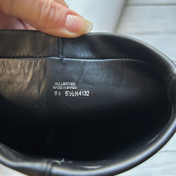 Tory Burch Black Tall Kasey Heeled Smooth Leather Boots Logo size 5.5 - Picture 13 of 16